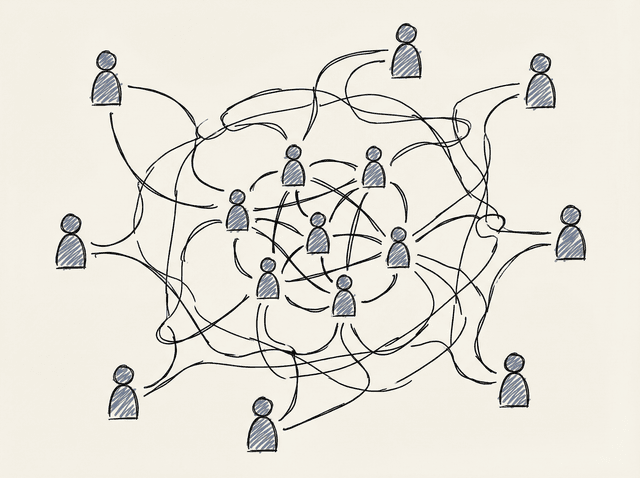 Network connections grow illustration