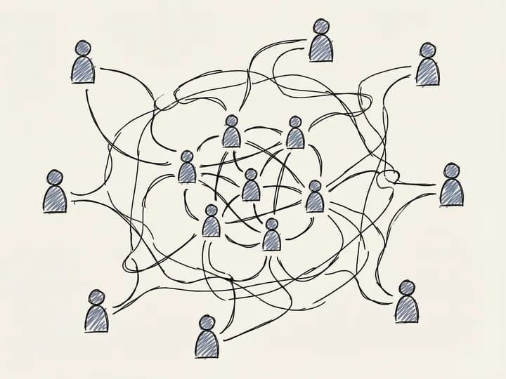Network connections grow illustration